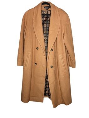 Donny Brook VTG wool tan double breasted coat old money 16